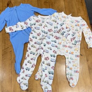 Little Me Blue bamboo footies